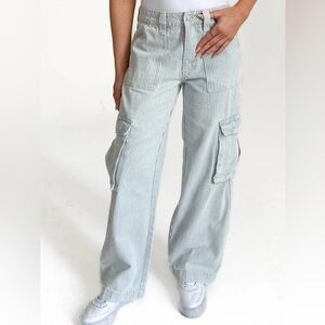 GREY BANDIT STRIPPED CARGO PANTS